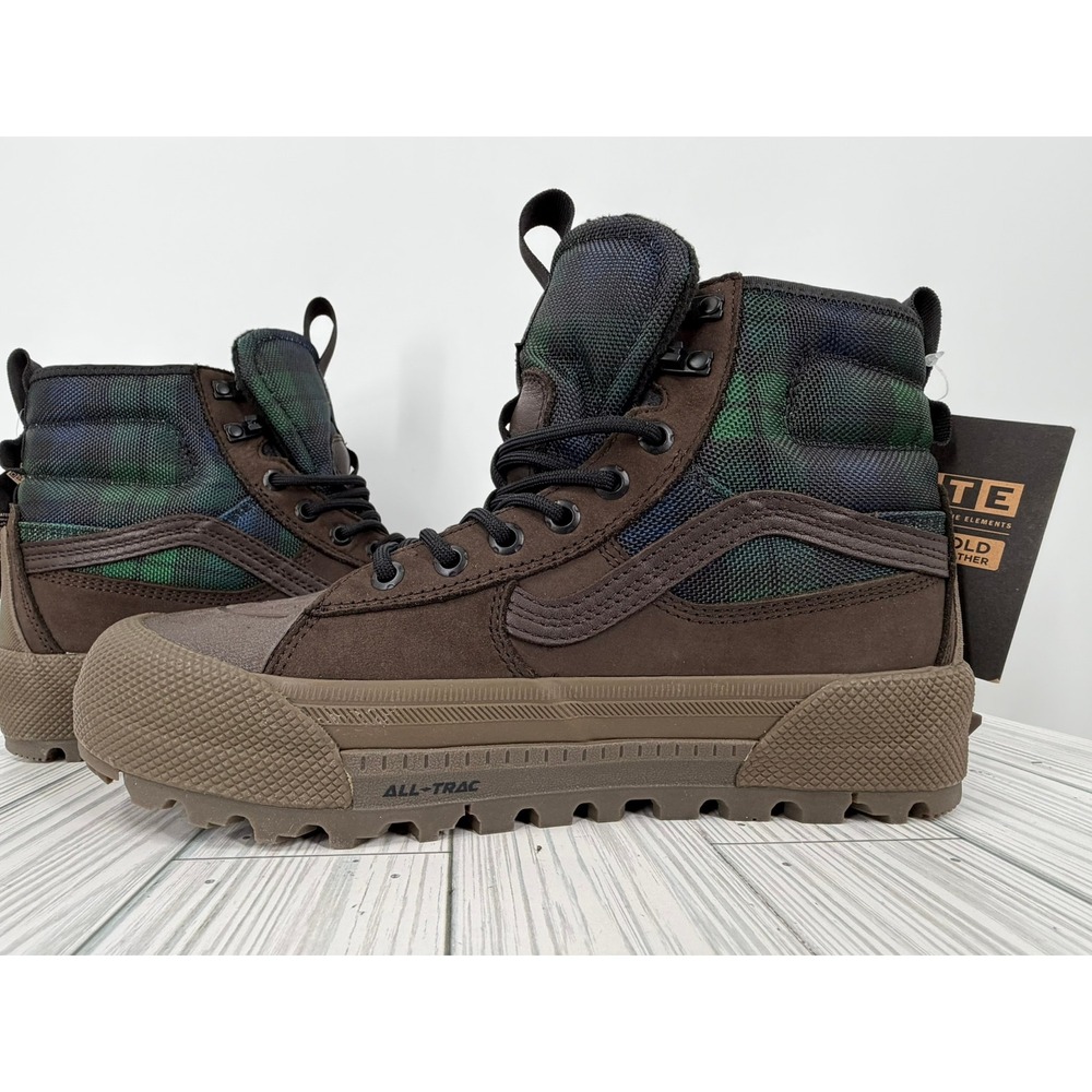 Vans Sk8-Hi Gore Tex MTE 3 Tech Plaid Brown Green Boots Men Size 7.5 VN0A5I11BGS - Picture 12 of 15
